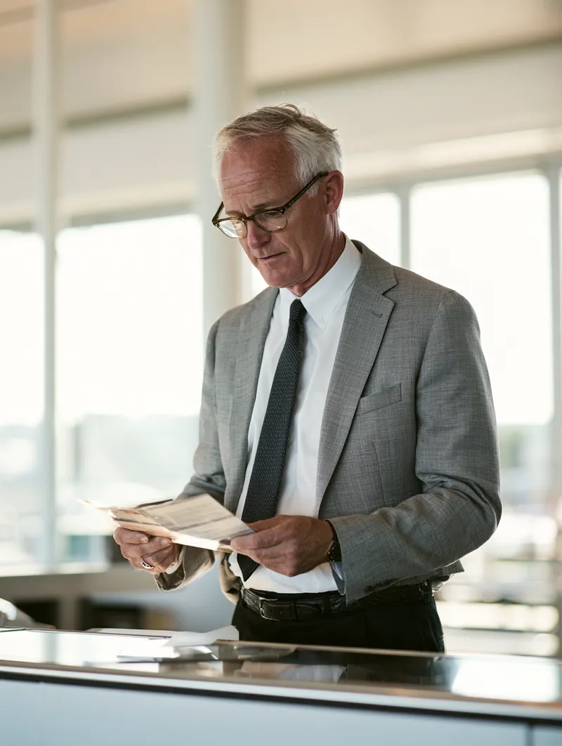 Borrower reviewing loan information carefully before applying